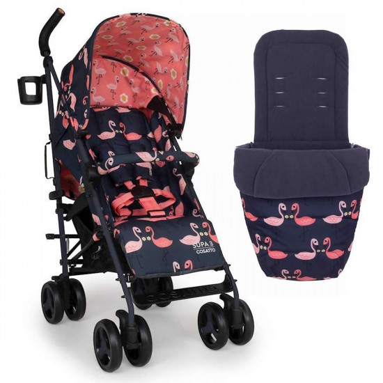 Cosatto Supa 3 Stroller with Bumper Bar, Pretty Flamingo